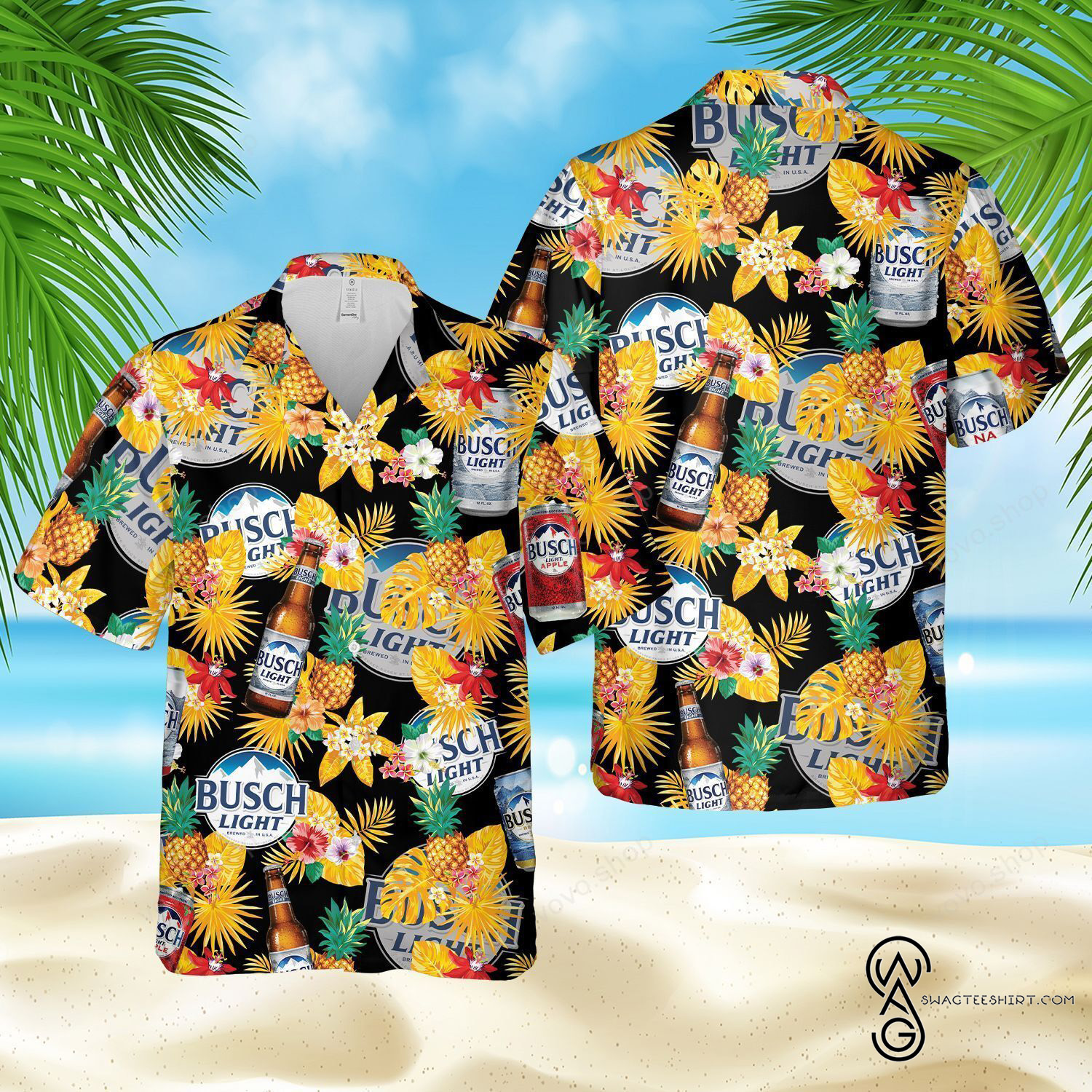 [Top Trending] Busch Light Beer Pineapple Busch Latte Drinking Beer Lover Beach Summer Full Printing Hawaiian Shirt